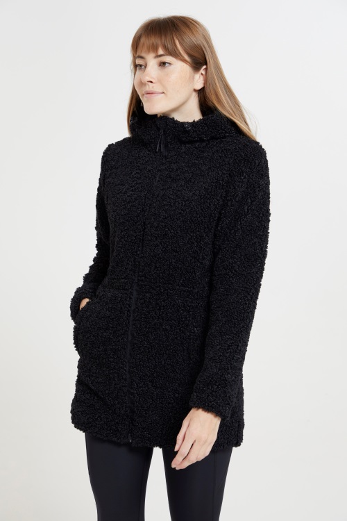 Jachetă Din Lână Cu Paragate Din Pin Mountain Warehouse Negru Fierbinte